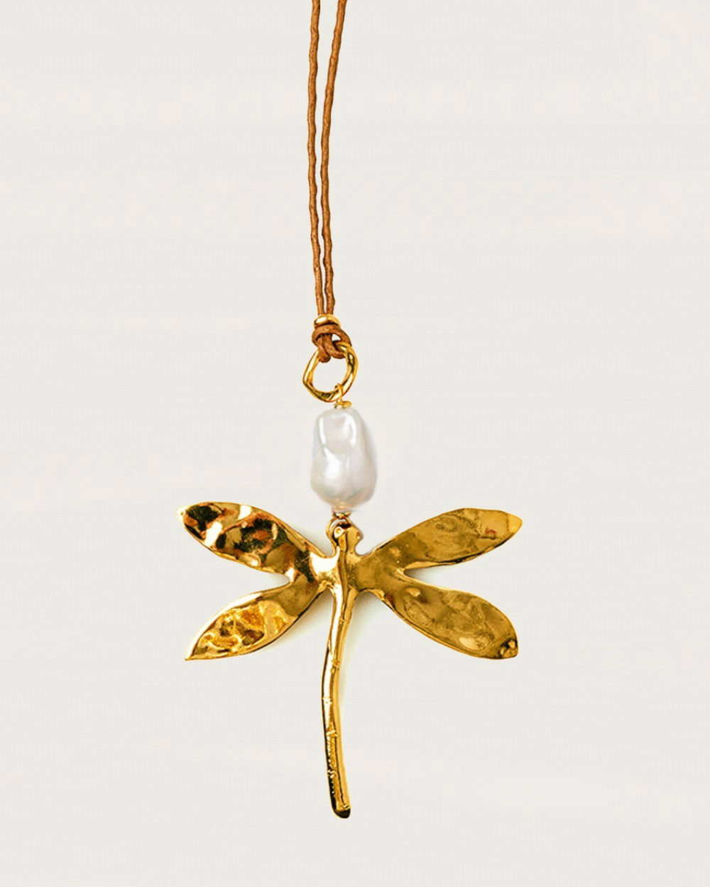 Pendant gold plated dragonfly-shaped