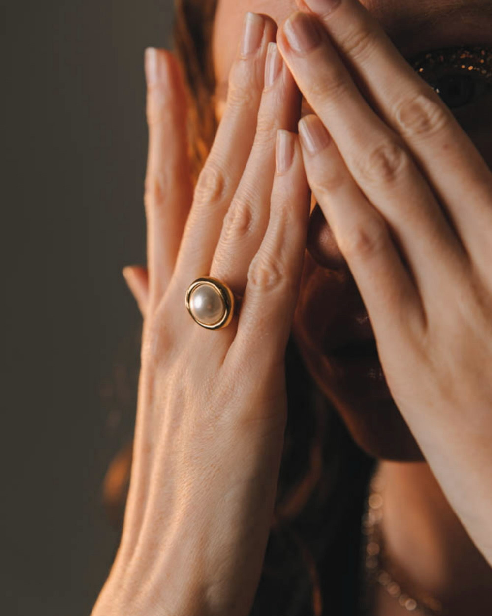 Gold plated ring Mallorca pearl